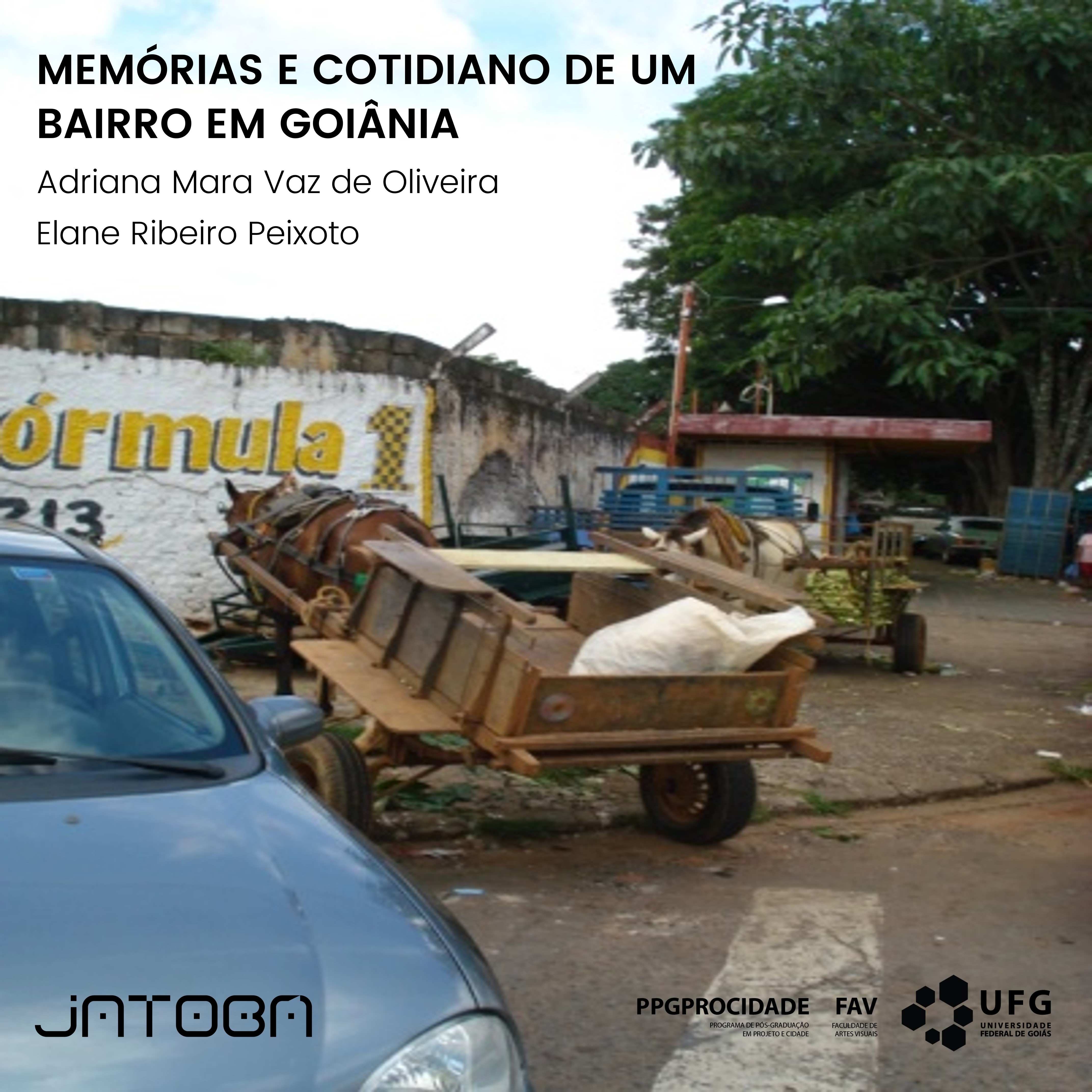 carroças e carros estacionados na rua e calçada para demonstrar uma parte do cotiano de um bairro em Goiânia.